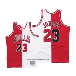 Camiseta Chicago Bulls Michael Jordan #23 Split Blanco Rojo