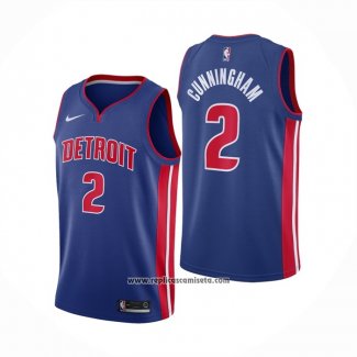 Camiseta Detroit Pistons Cade Cunningham #2 Icon Azul