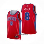 Camiseta Detroit Pistons Trey Lyles #8 Ciudad 2021-22 Rojo