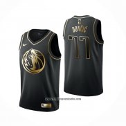 Camiseta Golden Edition Dallas Mavericks Luka Doncic #77 Negro