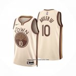 Camiseta Golden State Warriors Jimmy Butler III NO 10 Ciudad 2025-26 Crema