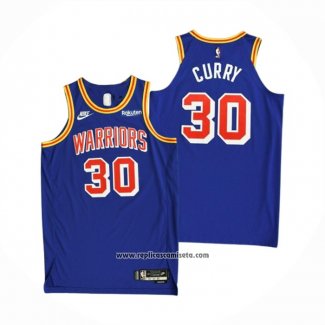 Camiseta Golden State Warriors Stephen Curry #30 Classic 2021-22 Autentico Azul