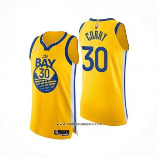 Camiseta Golden State Warriors Stephen Curry #30 Statement Autentico 2022 Oro