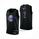 Camiseta Los Angeles Lakers Anthony Davis #3 Iridescent Logo Negro