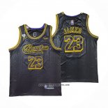 Camiseta Los Angeles Lakers LeBron James #23 Crenshaw Black Mamba Negro