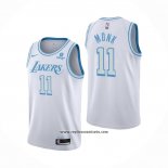 Camiseta Los Angeles Lakers Malik Monk #11 Ciudad 2021-22 Blanco