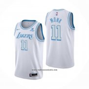 Camiseta Los Angeles Lakers Malik Monk #11 Ciudad 2021-22 Blanco