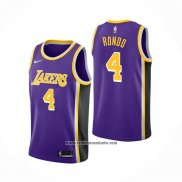 Camiseta Los Angeles Lakers Rajon Rondo #4 Statement 2021-22 Violeta
