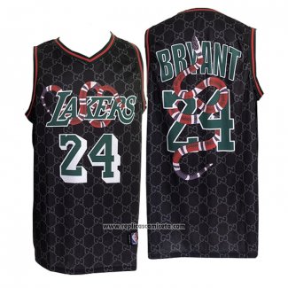 Camiseta Los Angeles Lakers X Gucci Mamba Kobe Bryant #23 Negro