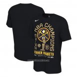 Camiseta Manga Corta Denver Nuggets 2023 NBA Finals Champions Locker Room Negro