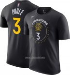 Camiseta Manga Corta Golden State Warriors Jordan Poole Ciudad 2022-23 Negro