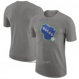 Camiseta Manga Corta Milwaukee Bucks Ciudad 2023-24 Gris