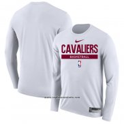 Camiseta Manga Larga Cleveland Cavaliers Practice Performance 2022-23 Blanco