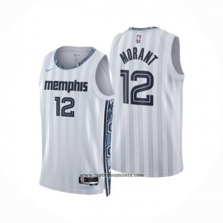 Camiseta Memphis Grizzlies Ja Morant NO 12 Ciudad 2025-26 Blanco