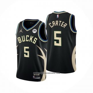 Camiseta Milwaukee Bucks Jevon Carter #5 Statement 2022-23 Negro