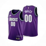 Camiseta Milwaukee Bucks Joe Ingles #00 Classic 2022-23 Violeta