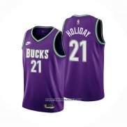 Camiseta Milwaukee Bucks Jrue Holiday #21 Classic 2022-23 Violeta