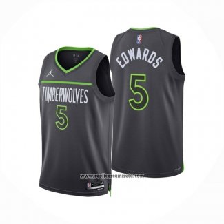 Camiseta Minnesota Timberwolves Anthony Edwards NO 5 Statement 2024-25 Gris