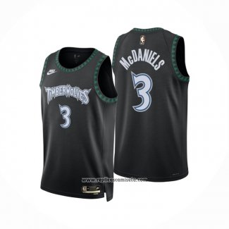 Camiseta Minnesota Timberwolves Jaden McDaniels NO 3 Classic 2025-26 Negro