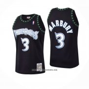 Camiseta Minnesota Timberwolves Stephon Marbury #3 Mitchell & Ness 1997-98 Negro