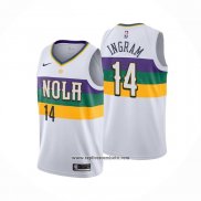 Camiseta New Orleans Pelicans Brandon Ingram #14 Ciudad 2019-20 Blanco