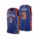 Camiseta New York Knicks Josh Hart #3 Ciudad 2023-24 Azul