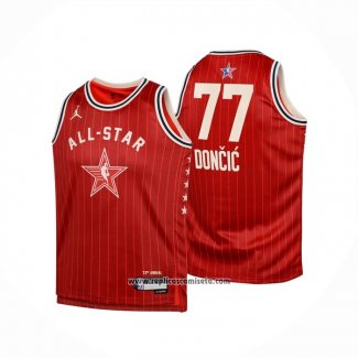 Camiseta Nino All Star 2024 Dallas Mavericks Luka Doncic #77 Rojo