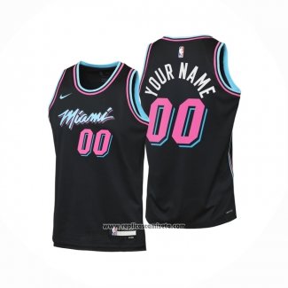 Camiseta Nino Miami Heat Personalizada Ciudad 2025-26 Negro