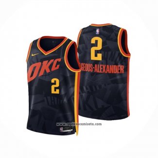 Camiseta Nino Oklahoma City Thunder Shai-Gilgeous Alexander #2 Ciudad 2023-24 Negro