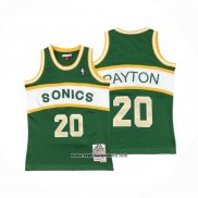 Camiseta Nino Seattle SuperSonics Gary Payton #20 Historic Retro Verde