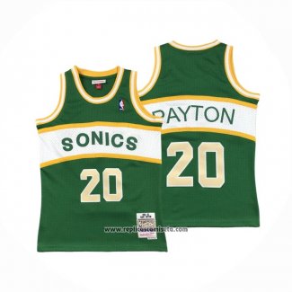 Camiseta Nino Seattle SuperSonics Gary Payton #20 Historic Retro Verde