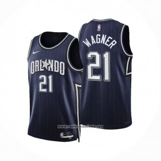 Camiseta Orlando Magic Moritz Wagner #21 Ciudad 2023-24 Azul