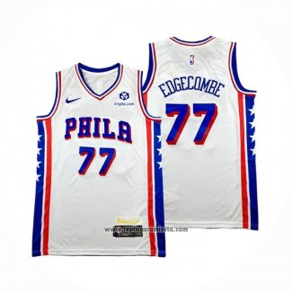 Camiseta Philadelphia 76ers V.J. Edgecombe NO 77 Association 2025-26 Blanco