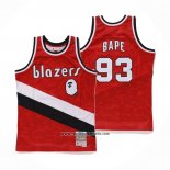 Camiseta Portland Trail Blazers Bape #93 Mitchell & Ness 1983-84 Rojo