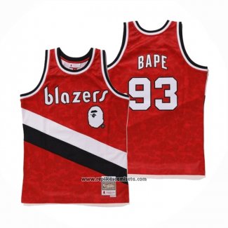 Camiseta Portland Trail Blazers Bape #93 Mitchell & Ness 1983-84 Rojo