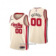 Camiseta Portland Trail Blazers Carmelo Anthony #00 Ciudad 2019-20 Crema