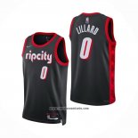 Camiseta Portland Trail Blazers Damian Lillard #0 Ciudad 2021-22 Negro