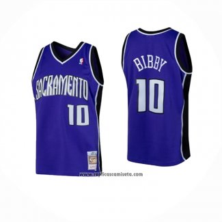 Camiseta Sacramento Kings Mike Bibby #10 Mitchell & Ness 2002-03 Violeta