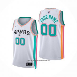 Camiseta San Antonio Spurs Personalizada Ciudad 2021-22 Blanco