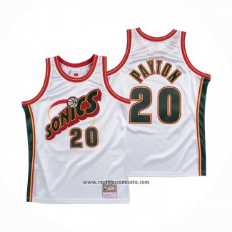 Camiseta Seattle SuperSonics Gary Payton #20 Historic Retro Blanco