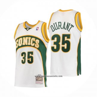 Camiseta Seattle SuperSonics Kevin Durant #35 Mitchell & Ness 2007-08 Blanco