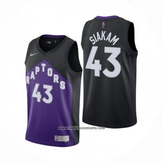 Camiseta Toronto Raptors Pascal Siakam #43 Earned 2020-21 Negro Violeta