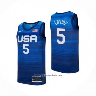 Camiseta USA 2021 Zach LaVine #5 Azul