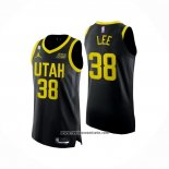 Camiseta Utah Jazz Saben Lee #38 Statement Autentico 2022-23 Negro