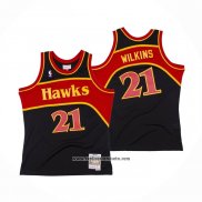 Camiseta Atlanta Hawks Dominique Wilkins #21 Mitchell & Ness 1986-87 Negro