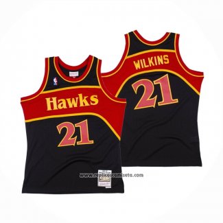 Camiseta Atlanta Hawks Dominique Wilkins #21 Mitchell & Ness 1986-87 Negro