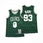 Camiseta Boston Celtics Bape NO 93 Slap Sticker Mitchell & Ness 1985-86 Verde