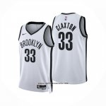 Camiseta Brooklyn Nets Nic Claxton NO 33 Association 2024-25 Blanco