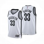 Camiseta Brooklyn Nets Nic Claxton NO 33 Association 2024-25 Blanco