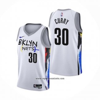 Camiseta Brooklyn Nets Seth Curry #30 Ciudad 2022-23 Blanco